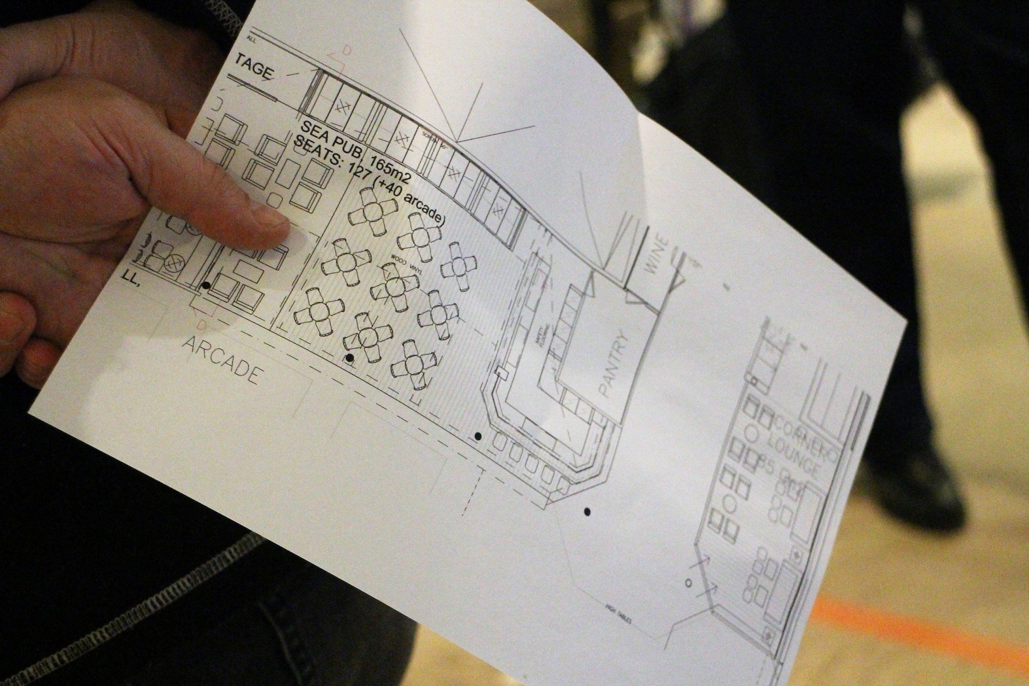 Silja Europa uudistus Sea Pub pohjapiirros