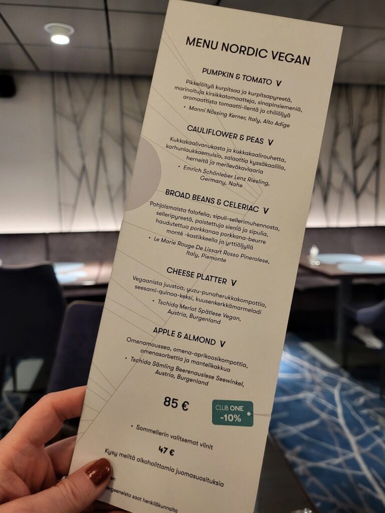 Tallink Silja Menu Nordic hinta