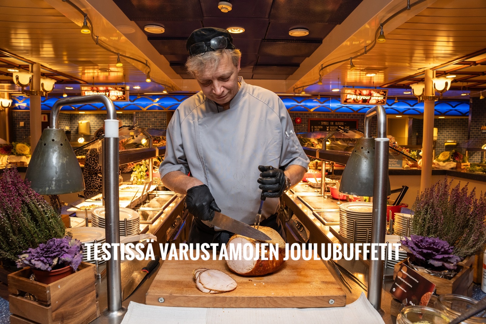 Testissä Viking Linen, Tallink Siljan ja Eckerö Linen joulubuffetit